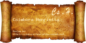 Csimbora Henrietta névjegykártya