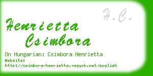 henrietta csimbora business card